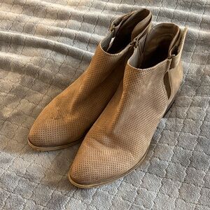 Caslon Perforated Brown Ankle Booties